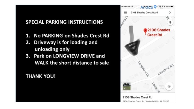 no parking on shades crest